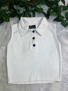 White Sleeveless Top