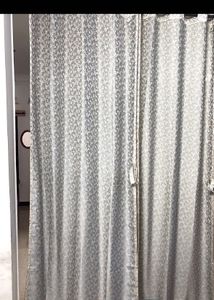 Floral Print Curtain Along With Sofa Cusion