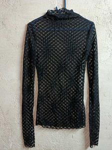 Girl's Stylish Black Sheer Top