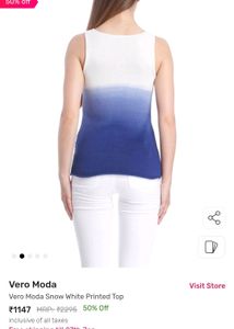 Pre-loved Vero Moda White and Blue Ombre-dyed Top