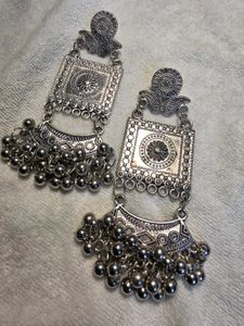 Silver Jhumka Earrings