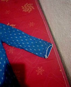 Blue Printed Long Sleeve Tunic