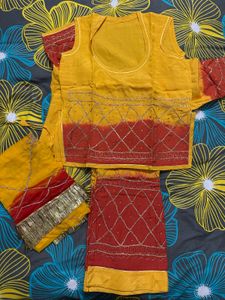 Yellow & Red Salwar Kameez
