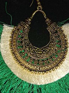 Green Tassel Earrings