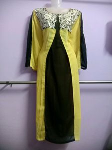 Yellow-Black Kurti💛🖤