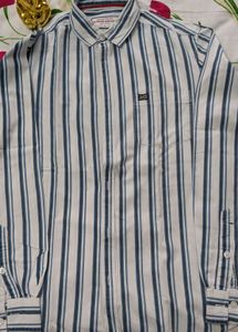 Used White With Blue Formal Shirt