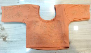 Embroidered Orange Blouse