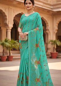 Elegant Turquoise Saree🩵