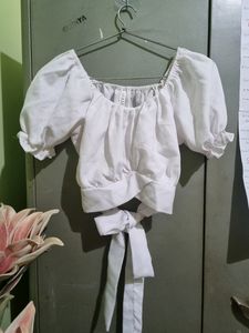 Stylish White Style Back Top
