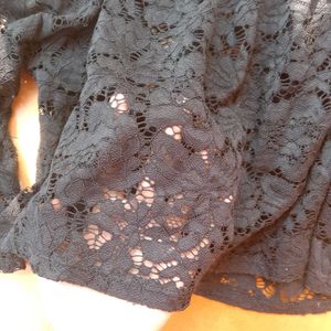 Black Lace Off-Shoulder Top