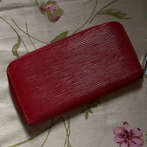 Authentic Supreme x LV Red Zip Wallet
