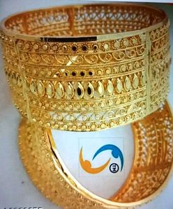 Ornate Gold-Tone Bangle Bracelet
