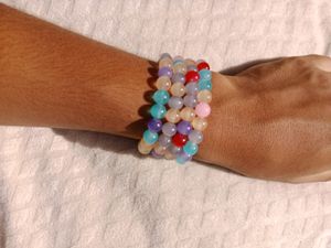 Natural crystal stone Sevan Chakras Reiki Bracelet