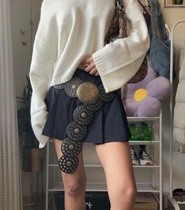 y2k vintage disc belt black