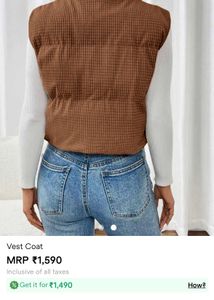 Brown Quilted Vest Coat