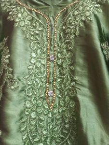 Green Embroidered Kurta Set