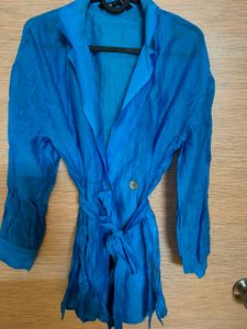Zara Sheer Shirt With Belt