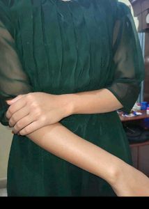 women Western Green Maxi Dresslong gown frock