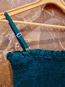Green Smocked Jumpsuit