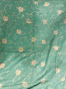 Teal Scarf with Abstract Print