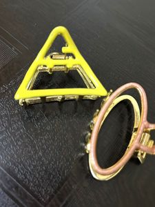 Claw Clips - Yellow Triangle & Pink Oval