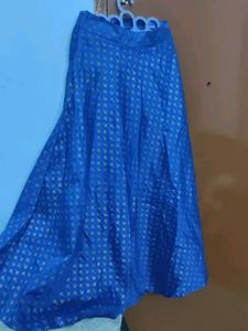 Elegant Blue Ethnic Skirt With Packet