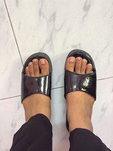 Glossy Platform Sandals