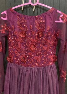 Elegant Purple Floral Gown