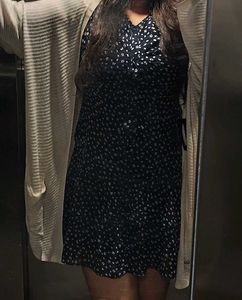 Mini Dress Navy Blue Flower Printed