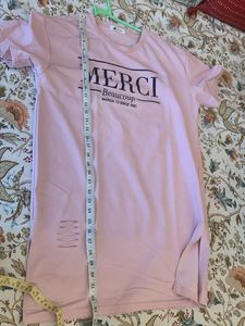Pink Merci Graphic T-Shirt Dress