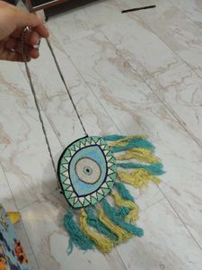 Sea Green Evil Eye Sling Bag