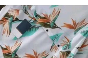 Tropical Print Button-Down Shirt