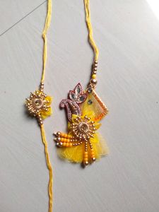 2 set Jaipuri floral Design Rakhi and lumba