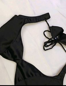 Satin Non Padded 1 Back Hook Deep Neck Blouse