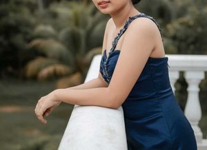 Elegant Navy Blue Gown