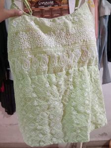 Cute Green Embroidered Top