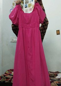 Pink Puff Sleeve Dress
