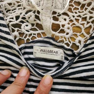 Striped Lace Back Top