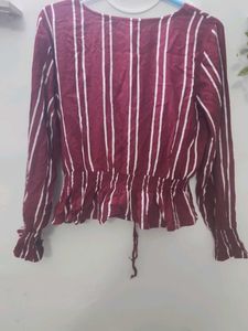Striped Burgundy Blouse