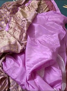 Partywear  Lavender Full Flayered Silk Gown