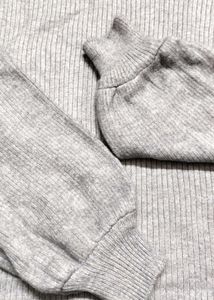 Grey Knit Pullover Sweater