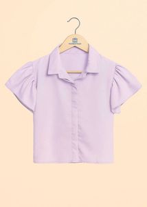 Lilac Puff Sleeve Blouse Shirt