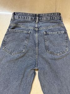 Wide Leg Denim Jeans - Light Wash
