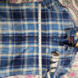 U.S. Polo Assn. Indigo Check Self Print Shirt