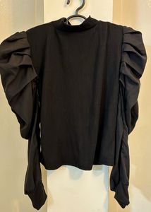 Black Puff Sleeve Top