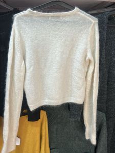 White Fuzzy Knit Sweater