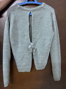Gray Knit Pullover Sweater