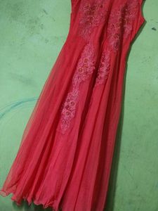 Red Partywear Gown For Womens