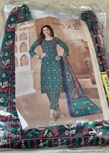 Green Printed Kurta Set
