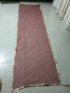 Bridal Maroon &amp; Gold Embroidered Dupatta